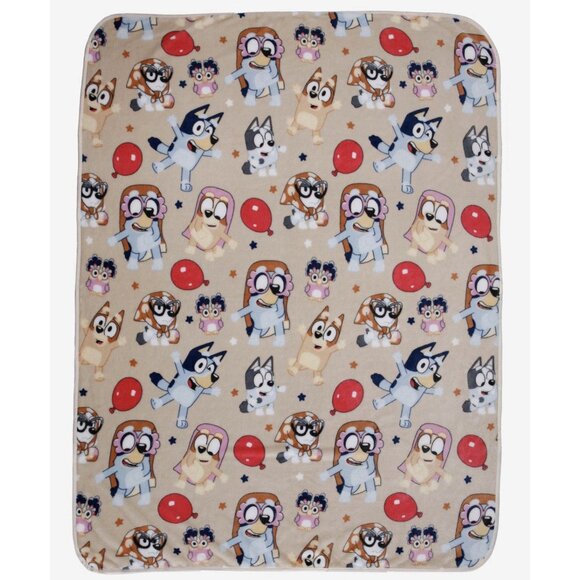 Bluey & Friends Dress Up Dance Party Throw Blanket 46 x 60 NEW